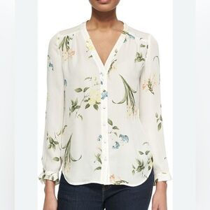 Joie silk  Botanical Floral Button Down Blouse in Multicolor